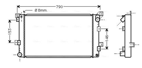 Радіатор, охолодження двигуна AVA QUALITY COOLING AVA COOLING CR2033