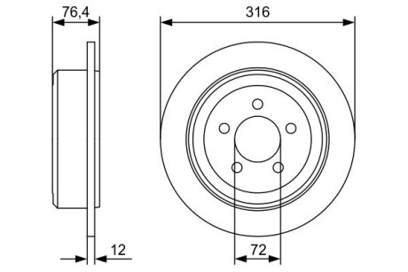 Диск гальмівний BOSCH 0986479W22