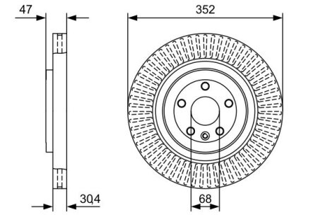 Гальмівний диск FORD Explorer (USA) \\'\\'F \\'\\'11>> - кратн. 1 шт BOSCH 0986479W53 (фото 1)