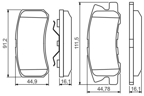 Гальмівні колодки MITSUBISHI Grandis/Montero/Pajero/Shogun BOSCH 0 986 495 357