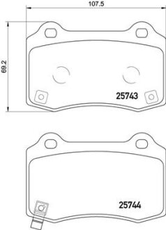 Колодки гальмівні G.CHEROKEE tyі.. BREMBO P30074