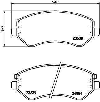 Гальмівні колодки, дискове гальмо (набір) BREMBO P37007 (фото 1)