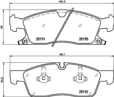 Колодки гальмівні G.CHEROKEE 11- 17.. BREMBO P37015 (фото 1)