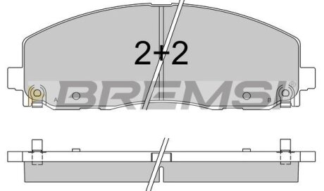 Гальмівні колодки перед. Fiat Freemont 11-/Dodge Caravan 08- (183x63.2x19.5) BREMSI BP3543