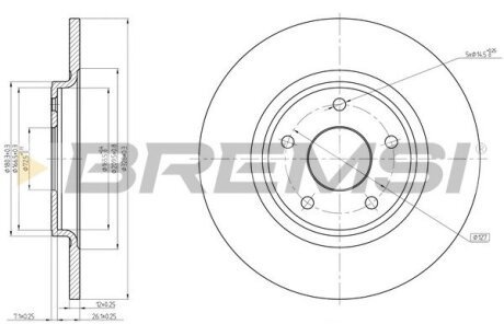 Гальмівний диск зад. Fiat Freemont /Dodge Journey 11- BREMSI CD8217S