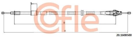Трос ручного гальма COFLE 9220160B500
