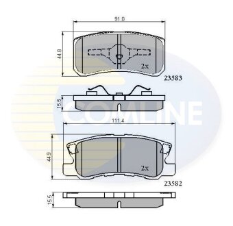 Гальмівні колодки, дискове гальмо (набір) COMLINE CBP0905