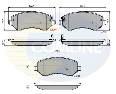 Гальмівні колодки, дискове гальмо (набір) COMLINE CBP31162