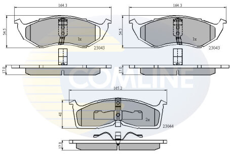 Гальмівні колодки, дискове гальмо (набір) COMLINE CBP3850