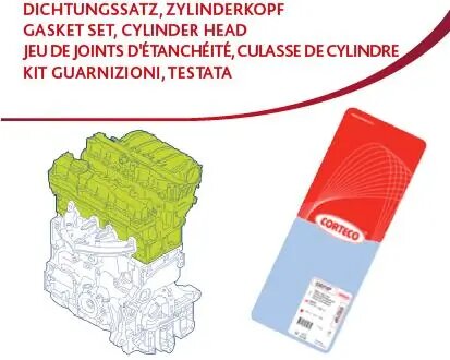 Комплект прокладок двигуна (верх) JEEP CHEROKEE, WRANGLER I 2.5 10.86-12.91 CORTECO 83403489