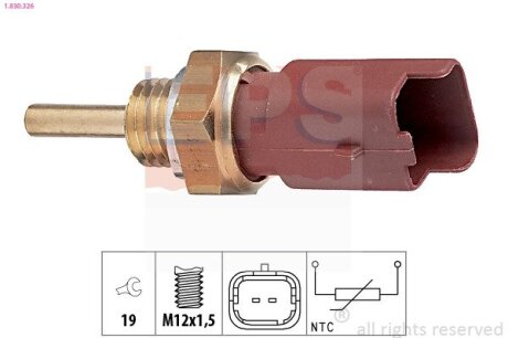 Датчик температури охол.рідини Fiat 1.2-1.9JTD 99-,Opel 1.3-1.9 CDTI 03- EPS 1.830.326