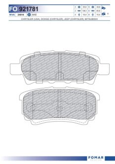 Гальмівні колодки (набір) FOMAR FO921781