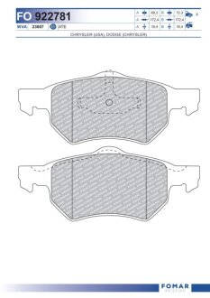 Гальмівні колодки (набір) FOMAR FO922781