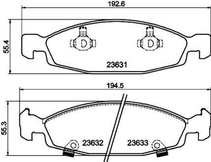 Гальмівні колодки, дискове гальмо (набір) HELLA 8DB355009881 (фото 1)