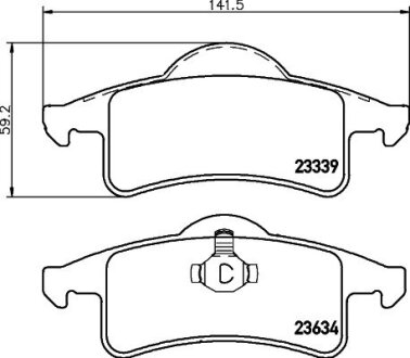 Гальмівні колодки, дискове гальмо (набір) HELLA 8DB355009891