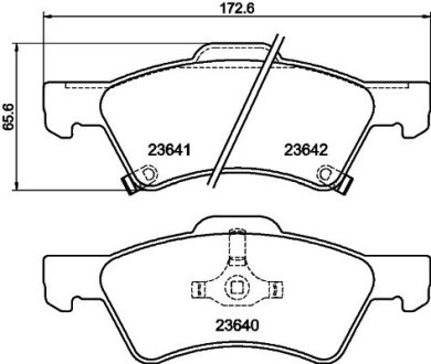 Гальмівні колодки, дискове гальмо (набір) HELLA 8DB355010061