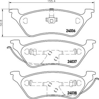 Гальмівні колодки, дискове гальмо (набір) HELLA 8DB355011061