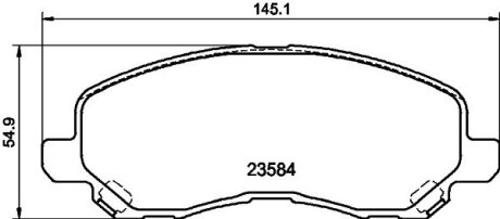 Гальмівні колодки, дискове гальмо (набір) HELLA 8DB355014131