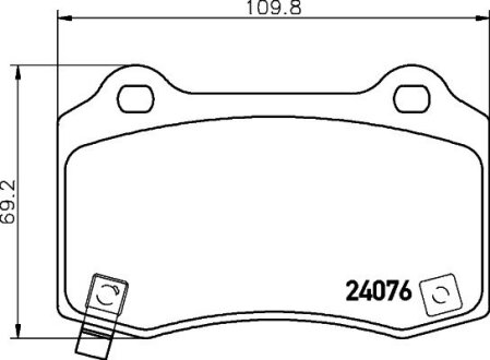 Гальмівні колодки, дискове гальмо (набір) HELLA 8DB355014211