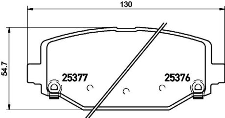 Дискові гальмівні колодки HELLA 8DB355020311