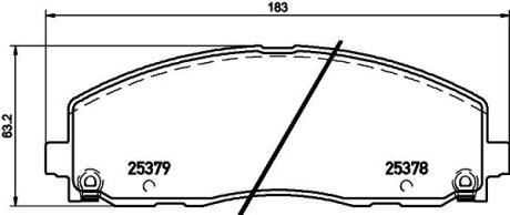 Дискові гальмівні колодки HELLA 8DB355020571