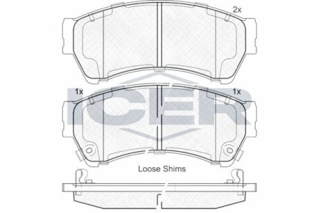 Комплект гальмівних колодок (дискових) ICER 181868