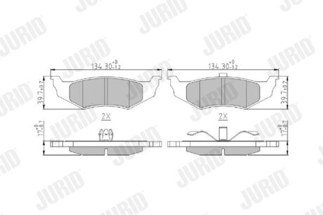 Гальмівні колодки, дискове гальмо (набір) Jurid 573069J