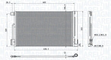 Радіатор кондиціонера MAGNETI MARELLI 350203611000 (фото 1)