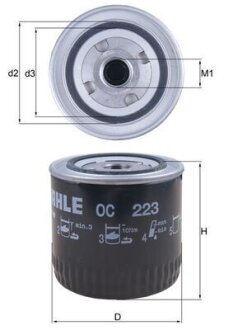 Фільтр масляний KNECHT MAHLE / KNECHT OC 223