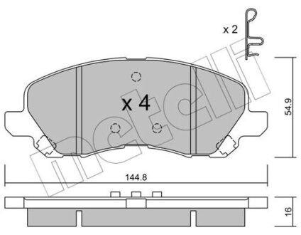 Комплект гальмівних колодок (дискових) 22-0481-0 Metelli 2204810