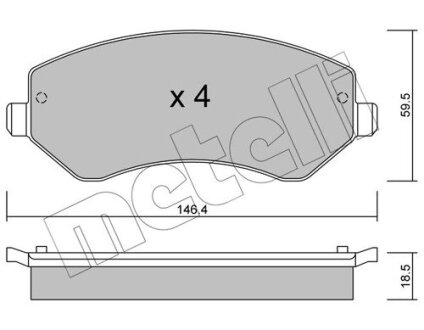 Комплект гальмівних колодок (дискових) Metelli 22-0524-0