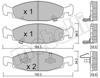 Комплект гальмівних колодок (дискових) Metelli 22-0525-0 (фото 1)