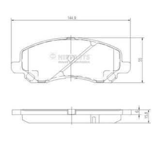 Гальмівні колодки, дискове гальмо (набір) NIPPARTS J3605046