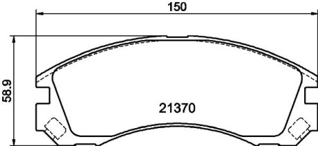 Гальмівні колодки CITROEN/MITSUBISHI/PEUGEOT C-Crosser/Outlander/4007 "F "95>> NISSHINBO NP3032 (фото 1)