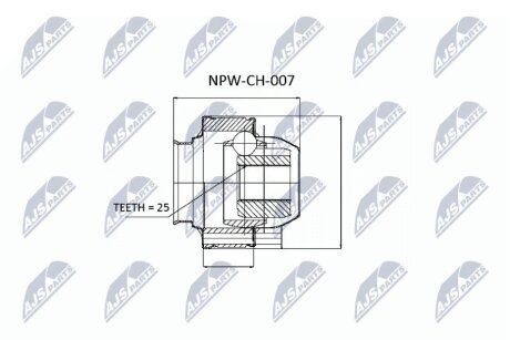 ШАРНІР РІВНИХ КУТОВИХ ШВИДКОСТЕЙ | JEEP GRAND CHEROKEE 93-05, JEEP LIBERTY 02- /ЗАД НА МОСТ/ NTY NPWCH007 (фото 1)