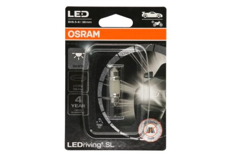 Лампа світлодіодна C5W 12V 1W SV8.5 LEDriving SL (36mm) OSRAM 6418DWP01B