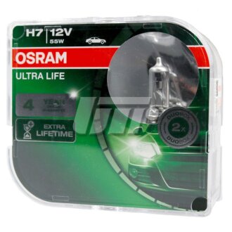 Лампочка галоген, 2шт, H7, 12В, max. 55Вт, тип гнізда PX26D OSRAM 64210ULTHCB