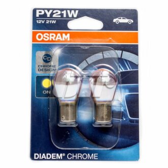 Лампа PY21W; PY21W 12V 21W BAU15S 2шт біла, світло OSRAM 7507DC02B