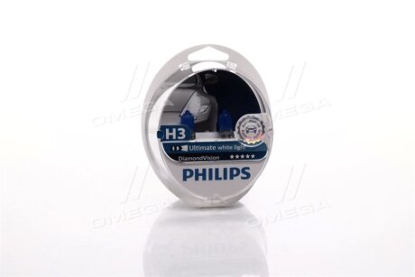 Ліхтар накалу H3 12V 55W PK22s Diamond Vision 5000K PHILIPS 12336DVS2 (фото 1)