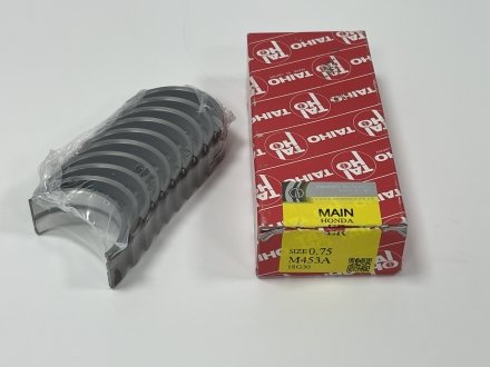 Вкладиші корінні +0.75mm (к-кт на двигун) Honda D15A, D15B, D15Z, ER, ER-T, EV1 TAIHO M453A075 (фото 1)