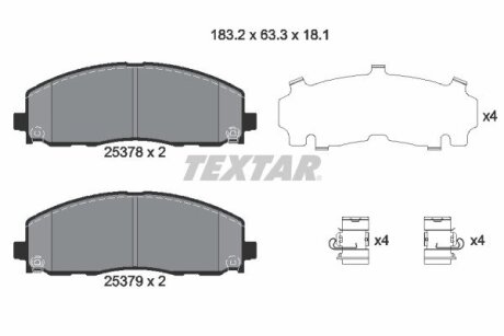 Комплект гальмівних колодок Textar 2537801