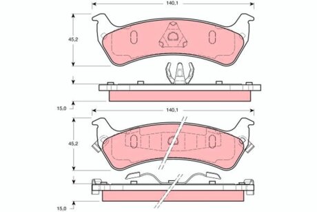 Гальмівні колодки, дискове гальмо (набір) (LUCAS) TRW GDB1238