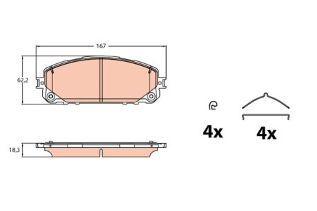 Гальмівні колодки, дискові (LUCAS) TRW GDB2142