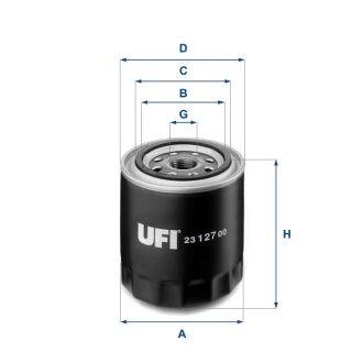 Фільтр мастильний ВАЗ 2101-07, 2121-21213, 21214, 2129 (высокий 96.5мм) UFI 23.127.00