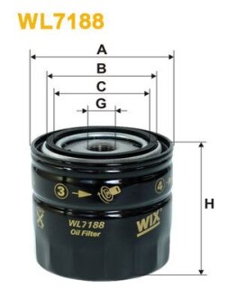 Фільтр масляний WIX FILTERS WL7188