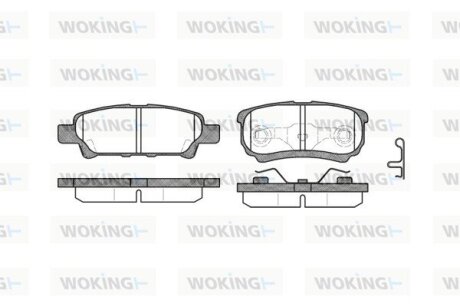 Гальмівні колодки зад. MITSUBISHI LANCER/JEEP PATRIOT 1.3-2.4 02- WOKING P11513.02