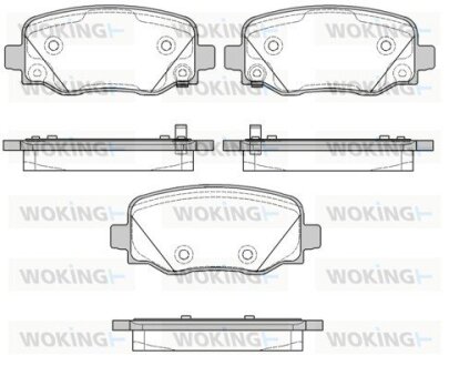 Гальмівні колодки задні Fiat 500/Jeep Compass/Renegade 14- WOKING P14783.02