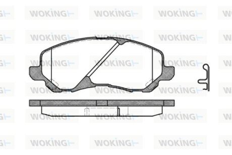 Гальмівні колодки перед. Lancer VIII/GRANDIS/Peugeot 4008 1.5-2.4 06- WOKING P9043.02