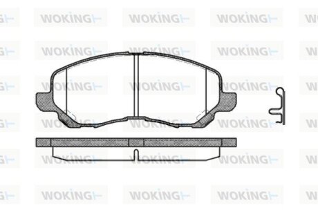 Гальмівні колодки перед. Lancer VIII/Outlander II/Peugeot 4008 1.5-2.4 06- WOKING P9043.12