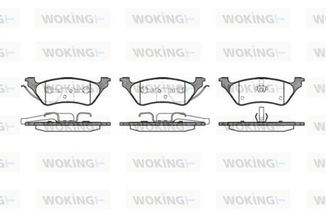 Гальмівні колодки, дискове гальмо (набір) WOKING P9113.00